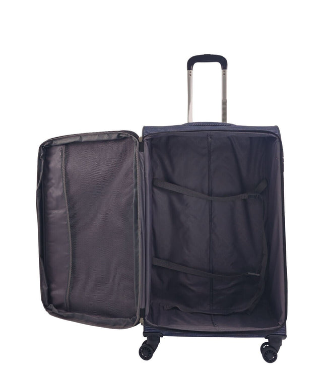 Ashbourne Large Soft Shell Suitcase in Lines