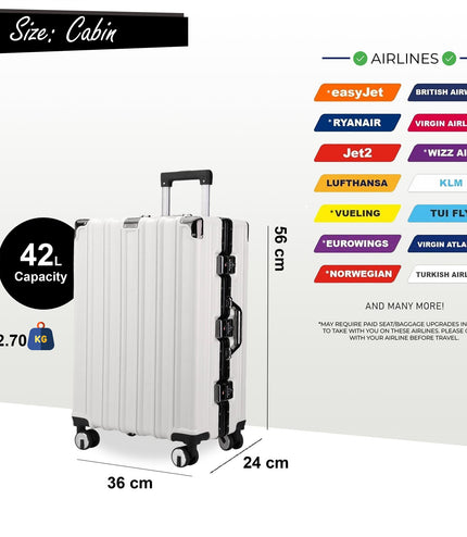 Airdrie Cabin Hard Shell Suitcase in White