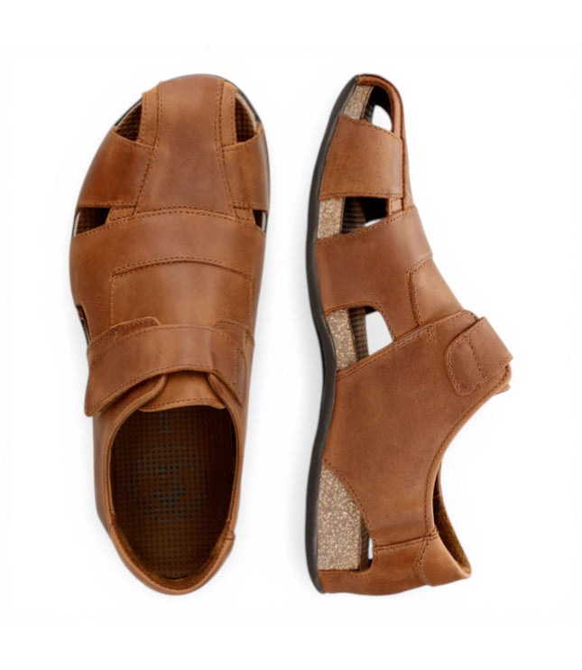 Panama Jack Fletcher Basics C5 Men's Bark Brown Leather Sandals