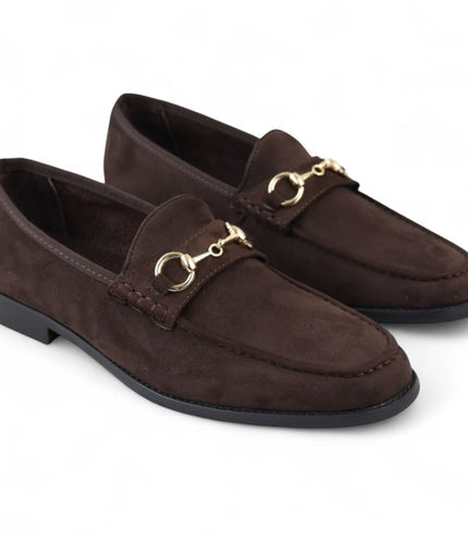 Men's Brown Suede Moccasin Leather Lined Loafers