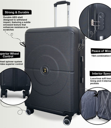 Seto Large Hard Shell Suitcase in Black