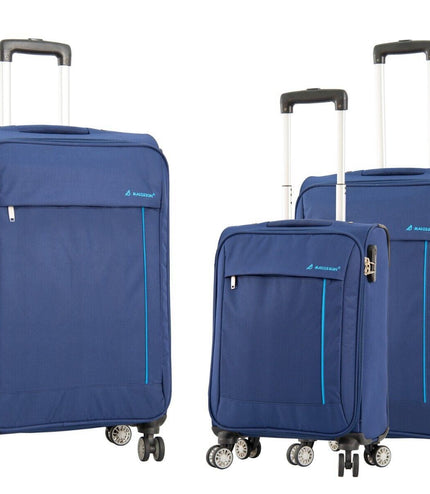 Clevedon Set of 3 Soft Shell Suitcase in Blue