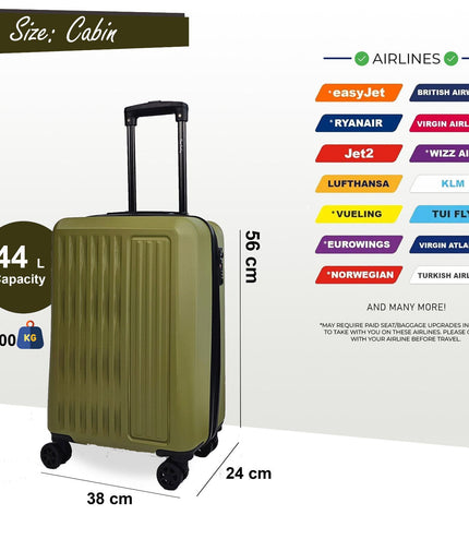 Croydon Cabin Hard Shell Suitcase in Green