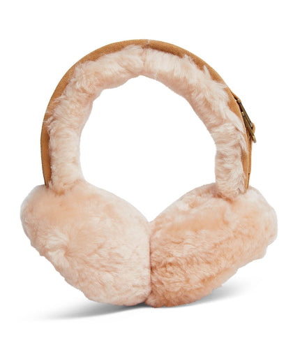 Womens Sheepskin Shearling Winter Ear Muffs Warm Comfortable - Tan