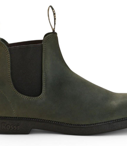 Rossi 607 Booma Moss Olive Green Leather Chelsea Boot
