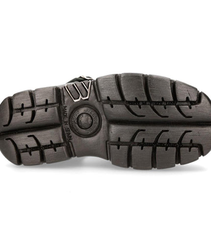 New Rock Unisex Metallic Black Punk Sandal Boots - M-BIOS101-C2
