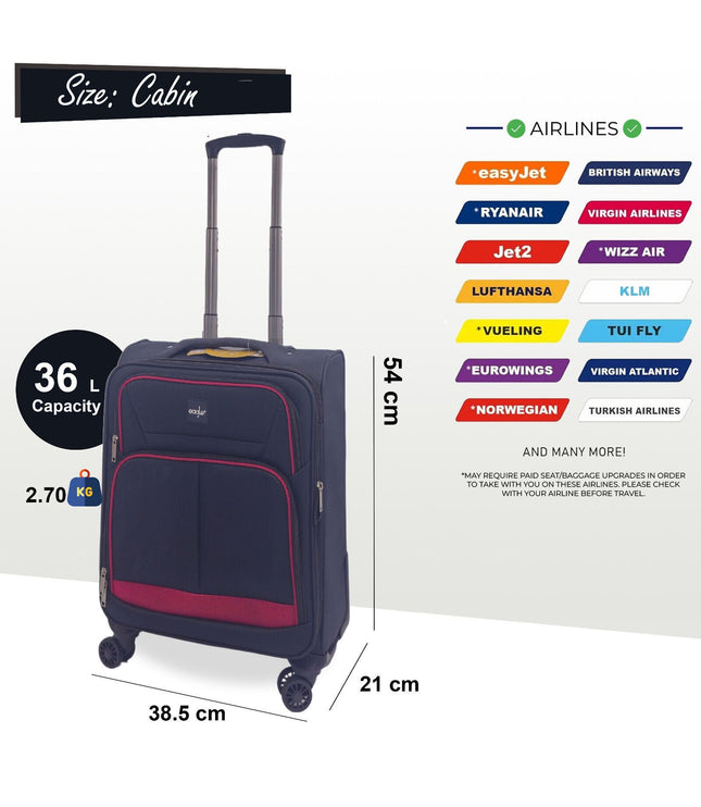 Andover Cabin Soft Shell Suitcase in Black