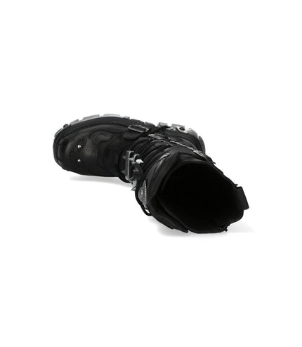 New Rock M-161-C10 Knee High Black Leather Spiked Gothic Boots