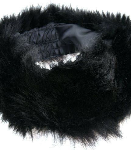 Ladies  Toscana 100% Sheepskin Leather Headband - Black