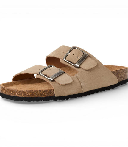 Tamaris Men's Sand Beige Leather Slip-On Footbed Slipper Sandals
