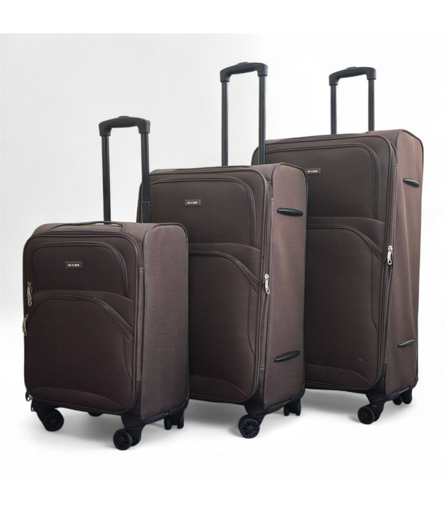 Gosford Set of 3 Soft Shell Suitcase in Brown