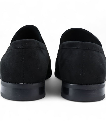 Men's Black Suede Moccasin Loafers Smart Slip-On Shoes