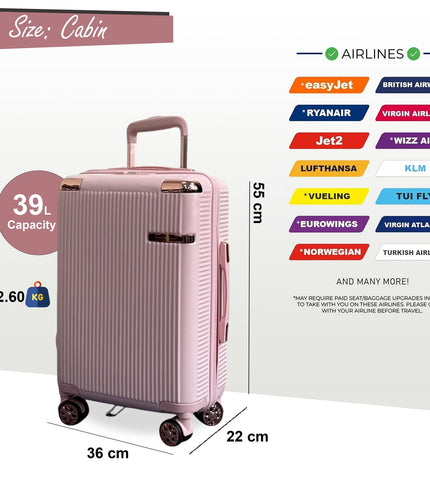 Cowra Cabin Hard Shell Suitcase in Rose Gold
