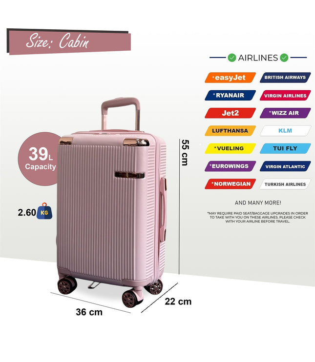 Cowra Cabin Hard Shell Suitcase in Rose Gold