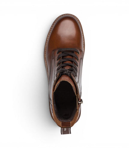 Tamaris Women's Brown Leather Lace-Up Combat Boots - 25224-47