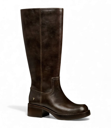 Windsorsmith Womens Espresso Brown Faux Leather Knee-High Riding Boots - Technique