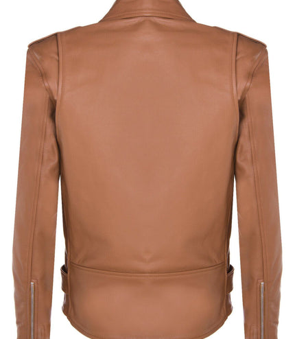 Mens Cow-Hide Black Brando Jacket -Venice - Tan
