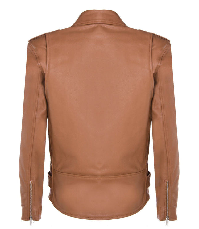 Mens Cow-Hide Black Brando Jacket -Venice - Tan