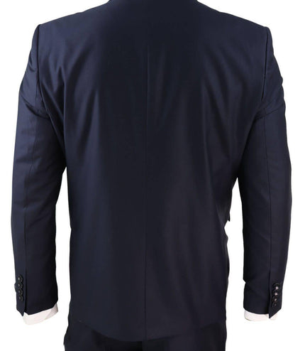 New Mens 3 Piece Suit Plain Navy Classic Tailored Fit Smart Casual 1920s Formal