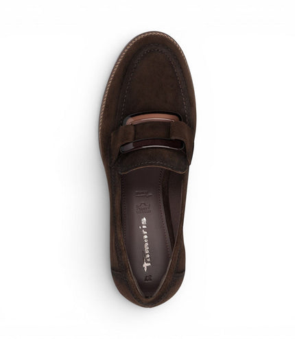 Tamaris Women's Brown Suede Leather Loafer Casual Shoes - 24722-43