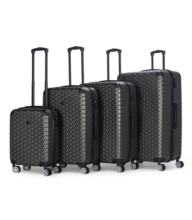 Noda Set of 4 Hard Shell Suitcase in Charcoal
