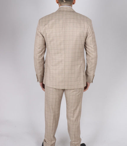 Mens IM2 Classic Plain Beige 3 Piece Suit