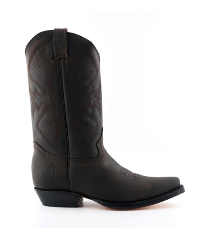 Grinders Mens Brown Cowboy Leather Boots - Louisiana