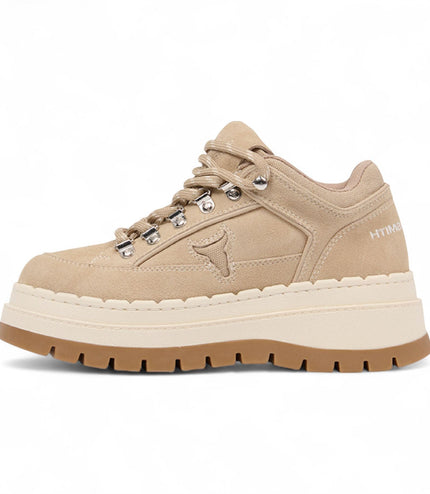 Windsorsmith Womens Sand Brown Suede Chunky Platform Sneakers Trainers - Ultimatum