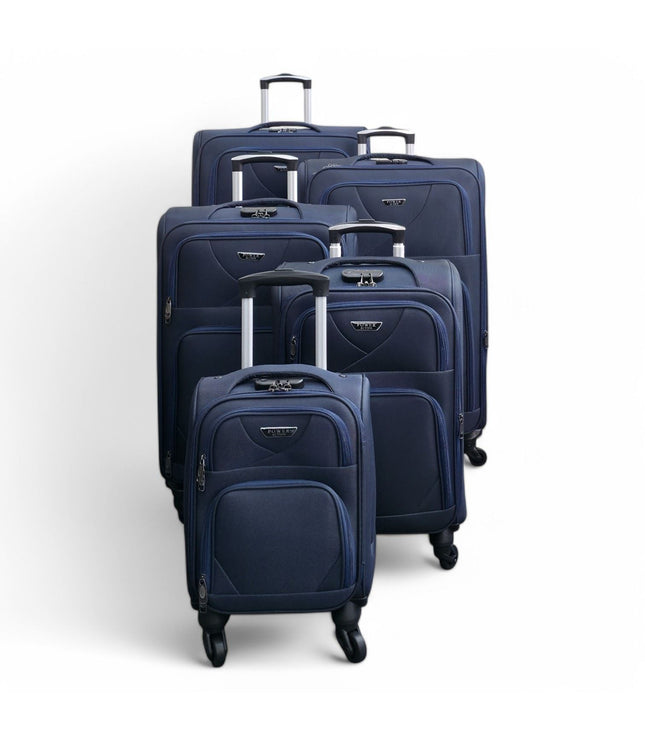 Nagoya Set of 5 Soft Shell Suitcase in Navy
