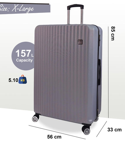 Alsager Extra Large Hard Shell Suitcase in Silver