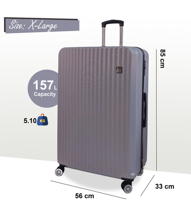 Alsager Extra Large Hard Shell Suitcase in Silver