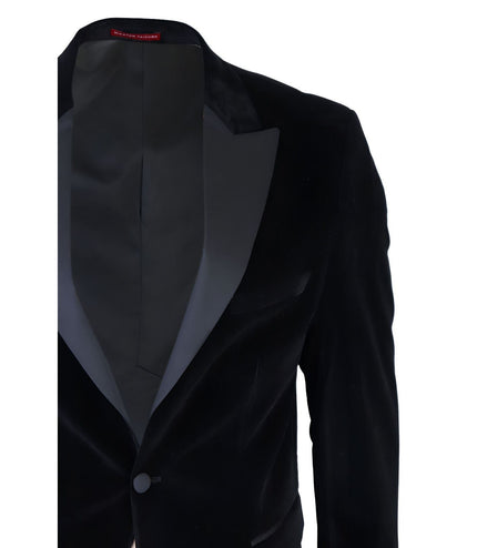 Mens Black Velvet Dinner Tuxedo Suit Jacket Blazer