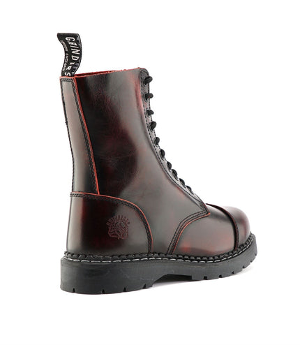Grinders Unisex Wine Stag Acs Leather Steel Toe Cap Lace Up Boots