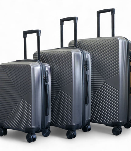 Junee Set of 3 Hard Shell Suitcase in Charcoal Grey