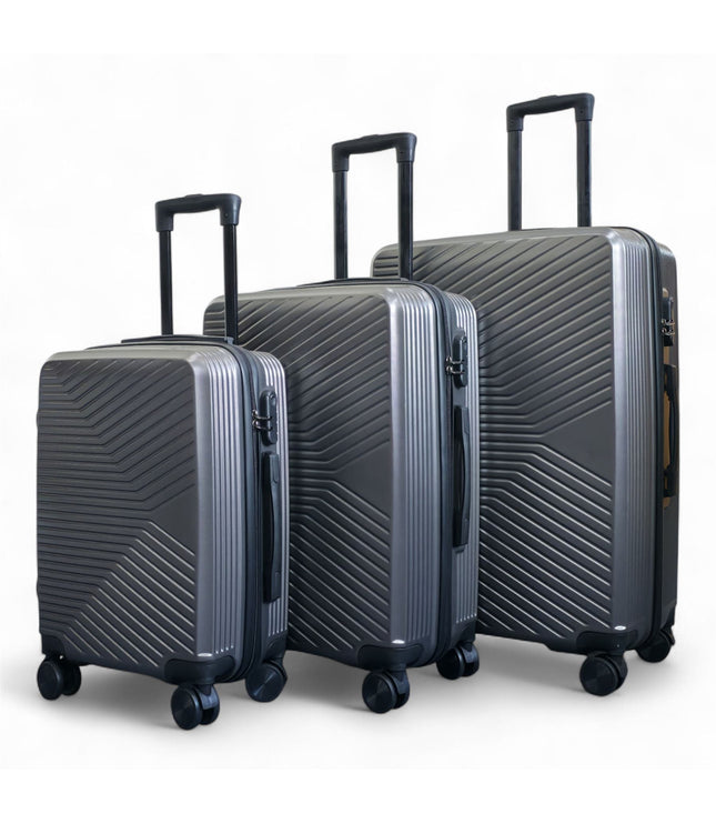Junee Set of 3 Hard Shell Suitcase in Charcoal Grey