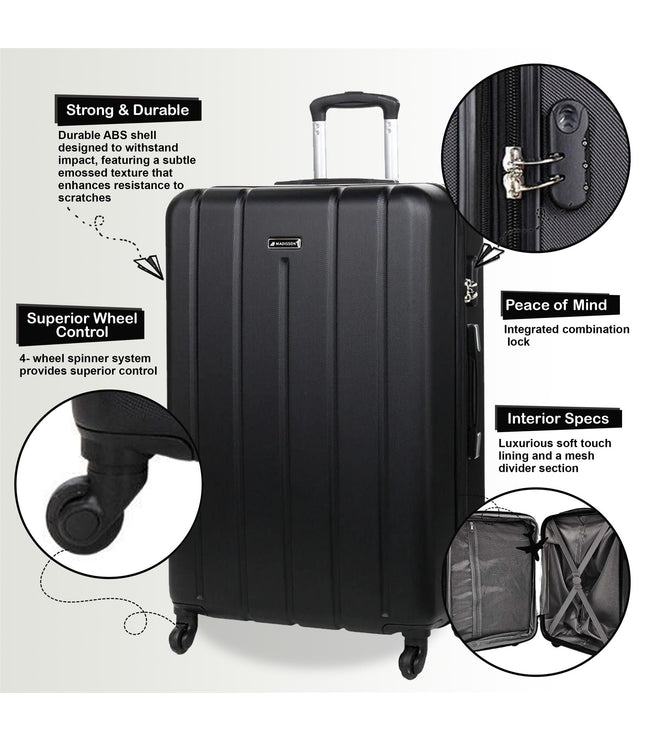 Coalville Set of 3 Hard Shell Suitcase in Black