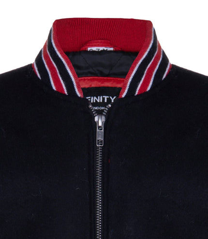 Kids Varsity Bomber Jacket with Real Leather Sleeves