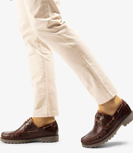 Panama Jack Boat C8 Men's Waterproof Bark Brown Leather Lace-Up Low-Cut Ankle Boots