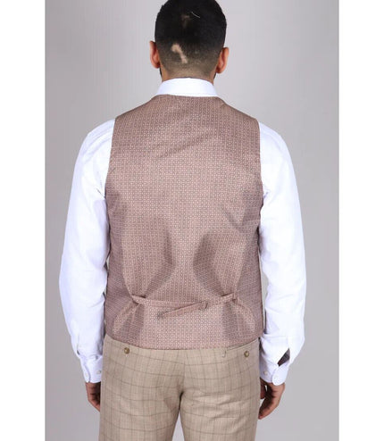 Mens IM2 Classic Plain Beige 3 Piece Suit