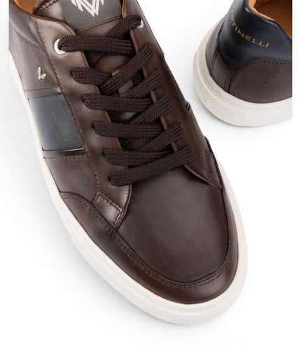 Martinelli Men's Brown Leather Sneakers Trainer Shoes - Hastings