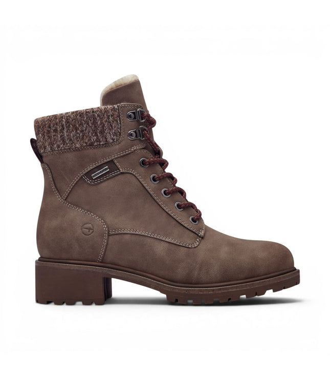 Tamaris Women’s Taupe Warm Lace-Up Winter Outdoor Ankle Boots - 26266-43
