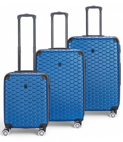 Noda Set of 3 Hard Shell Suitcase in Blue