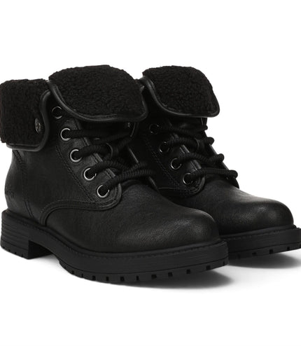 Blowfish Malibu Women's Black Faux Leather Lace Up Winter Boots - Andy-Cozy
