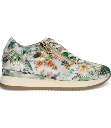 Laura Vita Women's Gycmo 58 Green Floral Leather Trainers Sneaker Shoes