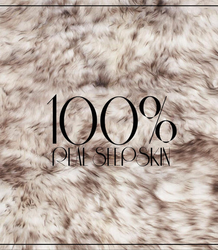 Genuine Black Wolf Tip Sheepskin Natural Silky Soft Fluffy Real Wool Rug