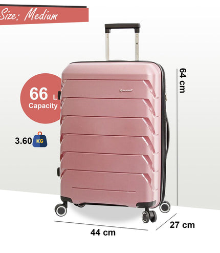 Cleckheaton Medium Hard Shell Suitcase in Rose Gold