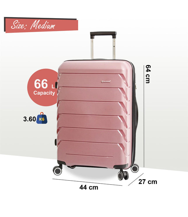 Cleckheaton Medium Hard Shell Suitcase in Rose Gold