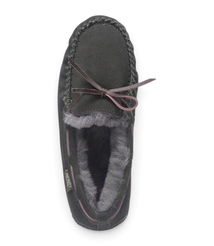 Women's Olive Green Genuine Sheepskin Moccasin Winter Slippers - Aspen