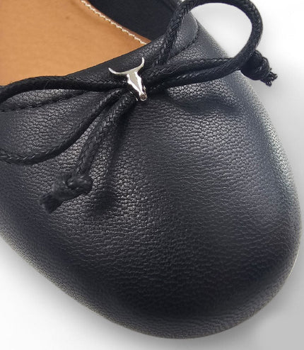 Windsorsmith Womens Black Leather Mocassin Flat Shoes - Babydoll
