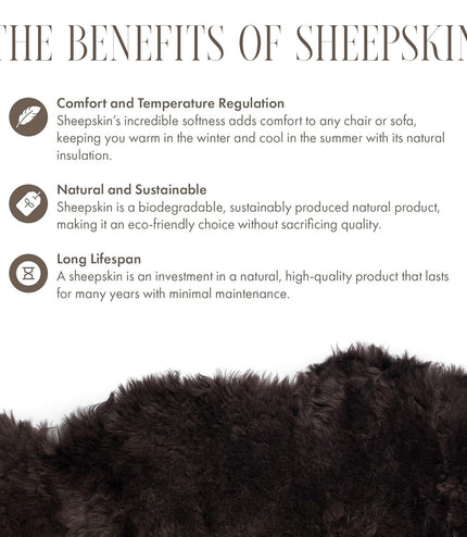 Genuine Chocolate Brown Sheepskin Natural Silky Soft Fluffy Real Wool Rug